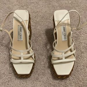 Beautiful cream Jimmy Choo wedge sandals
